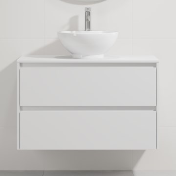 Szafka łazienkowa z umywalką TRONDHEIM/DRAMMEN 90x57x46 cm biała