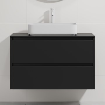 Szafka łazienkowa z umywalką TRONDHEIM/LJORDAL 90x57x46 cm czarna/biała