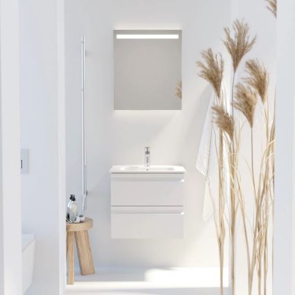 Szafka łazienkowa z umywalką VIGO + lustro ścienne z podświetleniem LED/10W/230V IP44 w kolorze białym