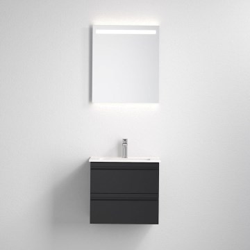 Szafka łazienkowa z umywalką VIGO + lustro ścienne LED z podświetleniem LED/10W/230V IP44, kolor czarny