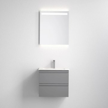 Szafka łazienkowa z umywalką VIGO + lustro ścienne LED z podświetleniem LED/10W/230V IP44 szara