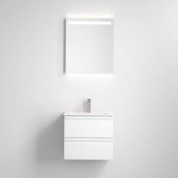 Szafka łazienkowa z umywalką VIGO + lustro ścienne z podświetleniem LED/10W/230V IP44 w kolorze białym