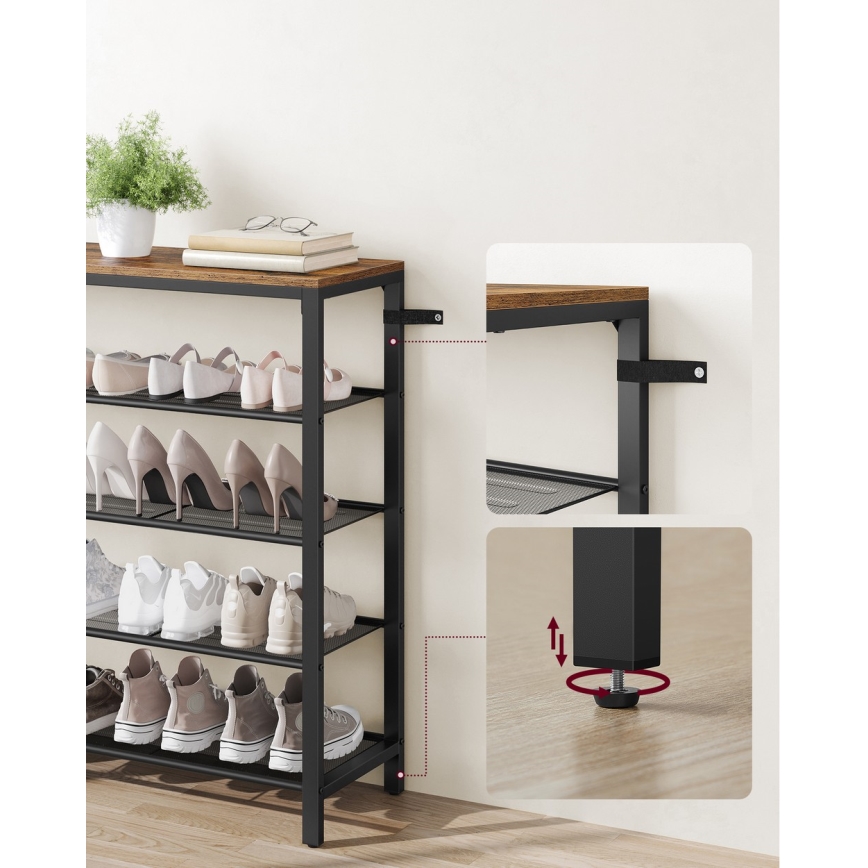 Szafka na buty DAVOR brązowy/czarny