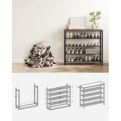 Szafka na buty DAVOR brązowy/czarny