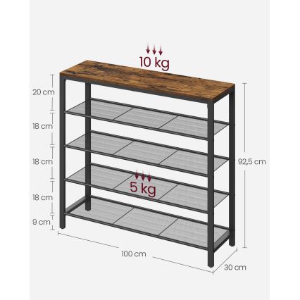 Szafka na buty DAVOR brązowy/czarny