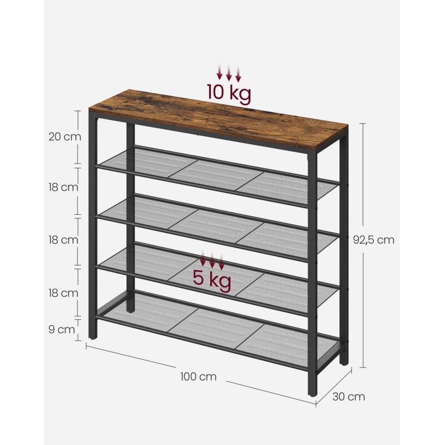 Szafka na buty DAVOR brązowy/czarny
