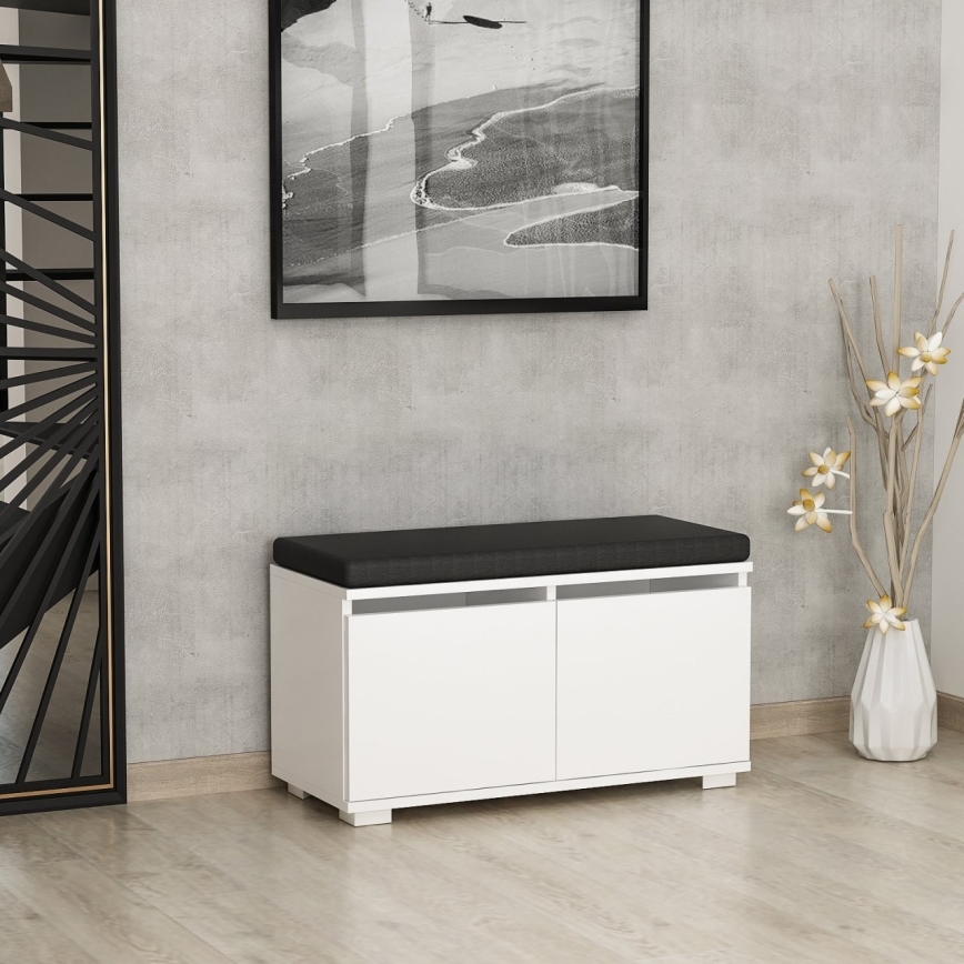 Szafka na buty DRAGO 42x80 cm biały/czarny