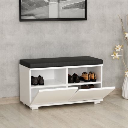 Szafka na buty DRAGO 42x80 cm biały/czarny
