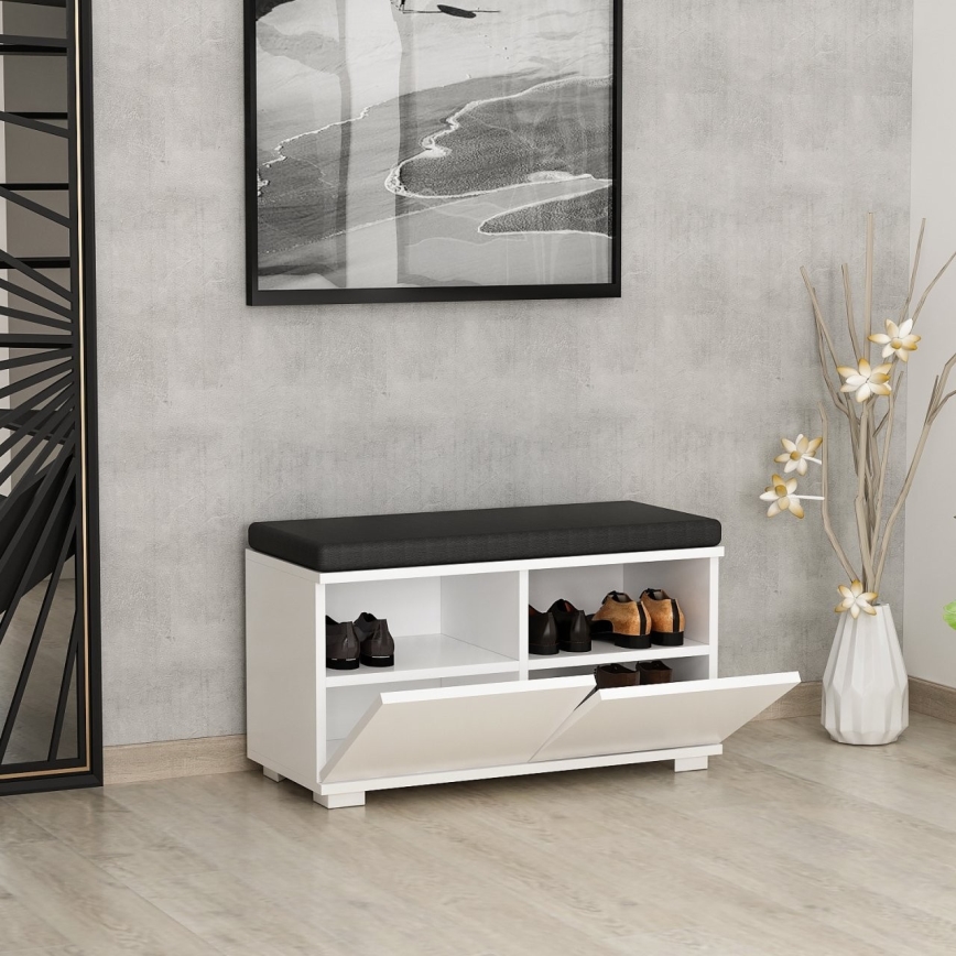 Szafka na buty DRAGO 42x80 cm biały/czarny