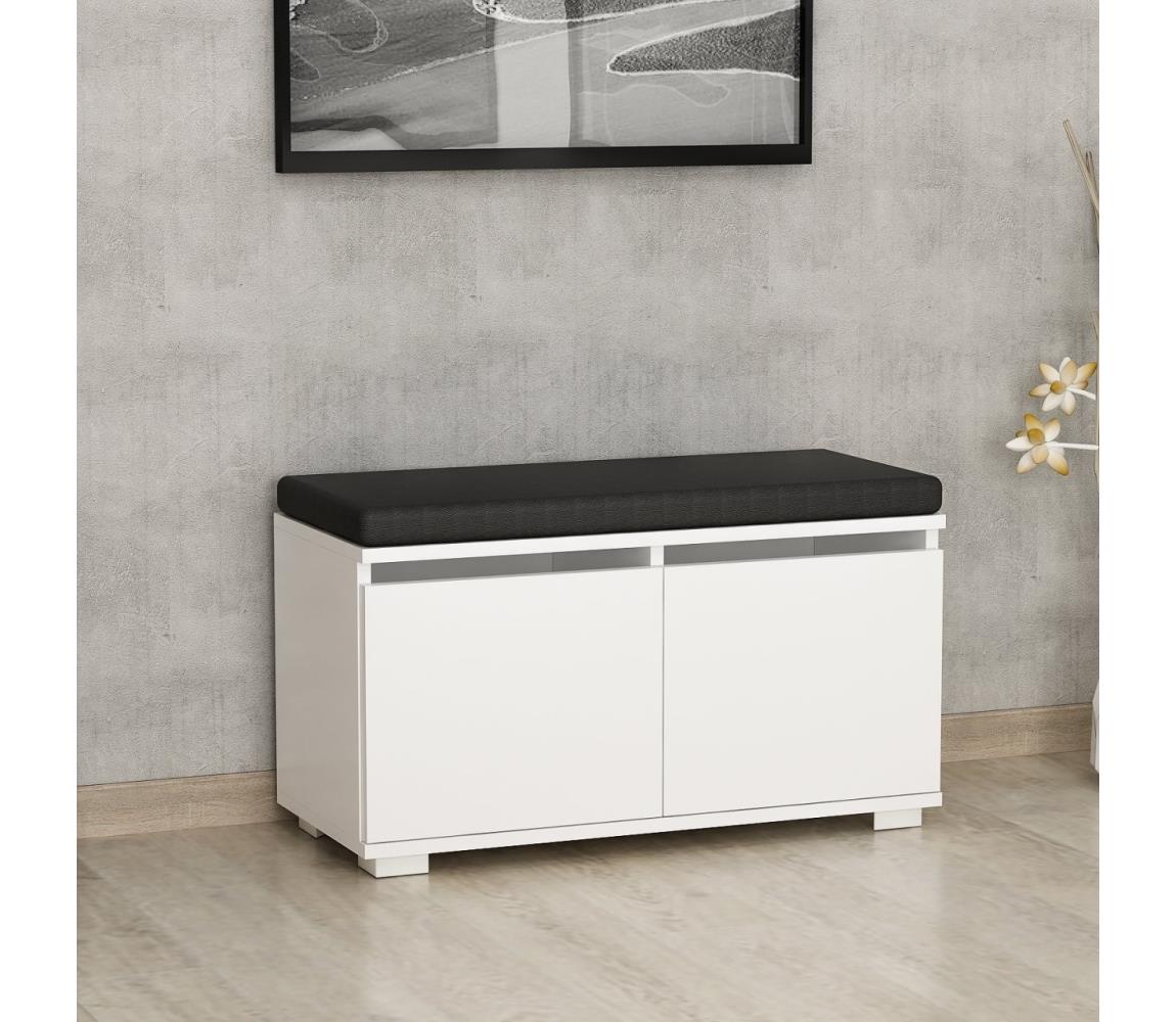 Szafka na buty DRAGO 42x80 cm biały/czarny