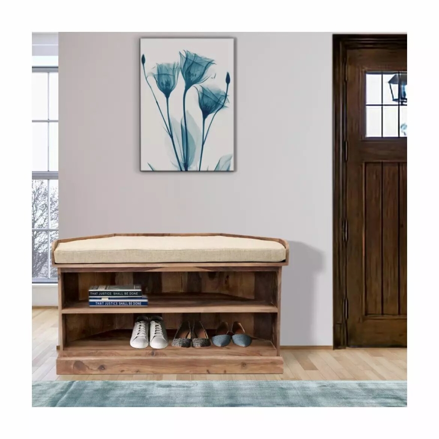 Szafka na buty narożna RAMI 60x105 cm lite drewno/palisander