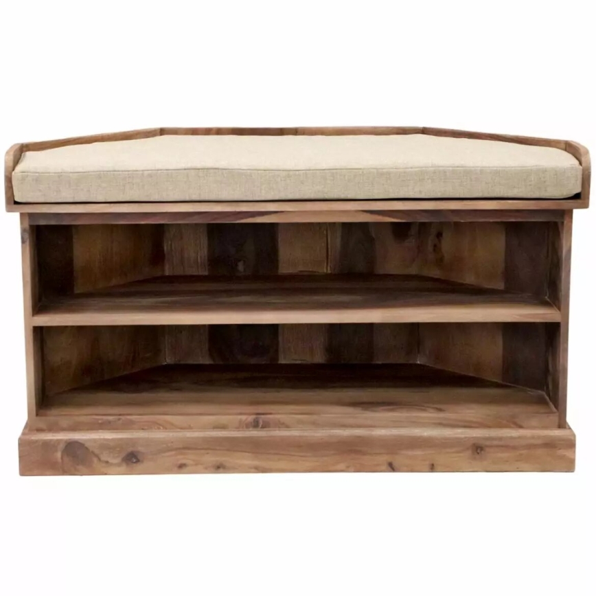 Szafka na buty narożna RAMI 60x105 cm lite drewno/palisander