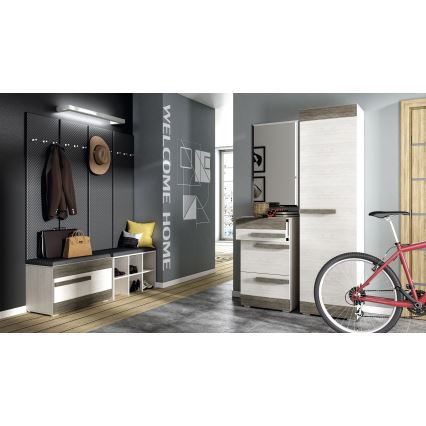 Szafka na buty SARPA 50x80 cm biała/brązowa