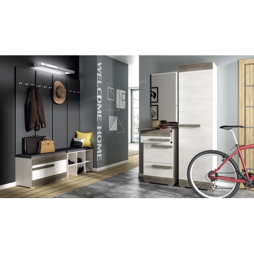 Szafka na buty SARPA 50x80 cm biała/brązowa