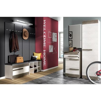 Szafka na buty SARPA 50x80 cm biała/brązowa