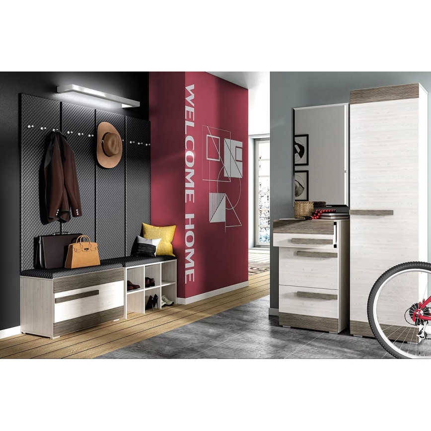 Szafka na buty SARPA 50x80 cm biała/brązowa