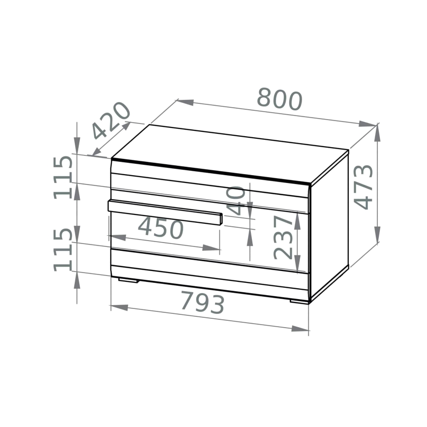 Szafka na buty SARPA 50x80 cm biała/brązowa