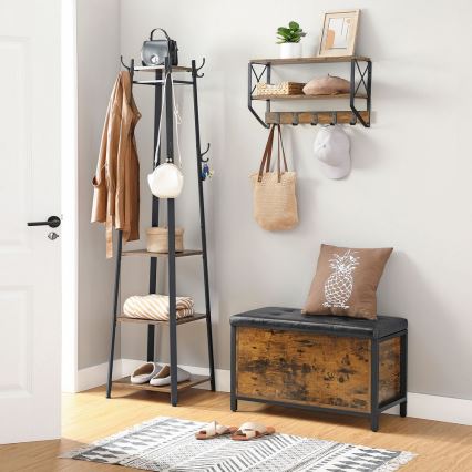 Szafka na buty VOREN brązowa/czarna