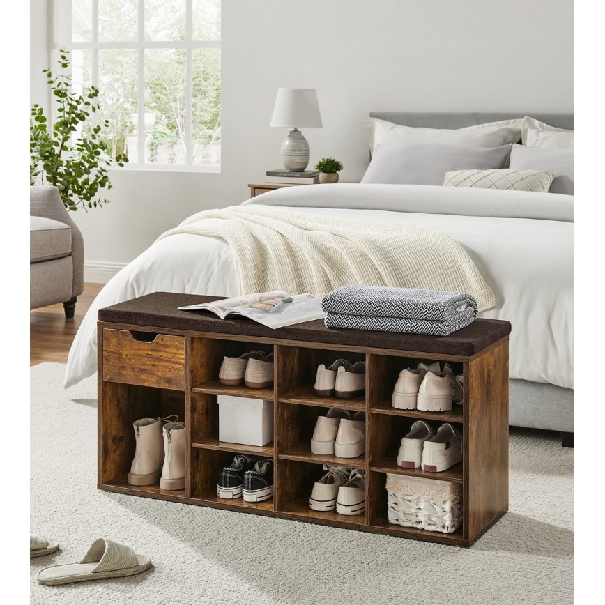 Szafka na buty VOREN brązowo-czarna