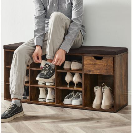 Szafka na buty VOREN brązowo-czarna
