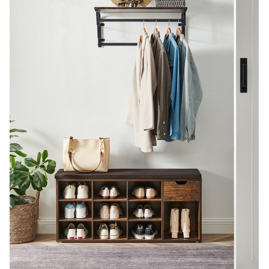 Szafka na buty VOREN brązowo-czarna