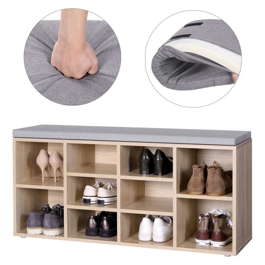 Szafka na buty VOREN brązowo-szara