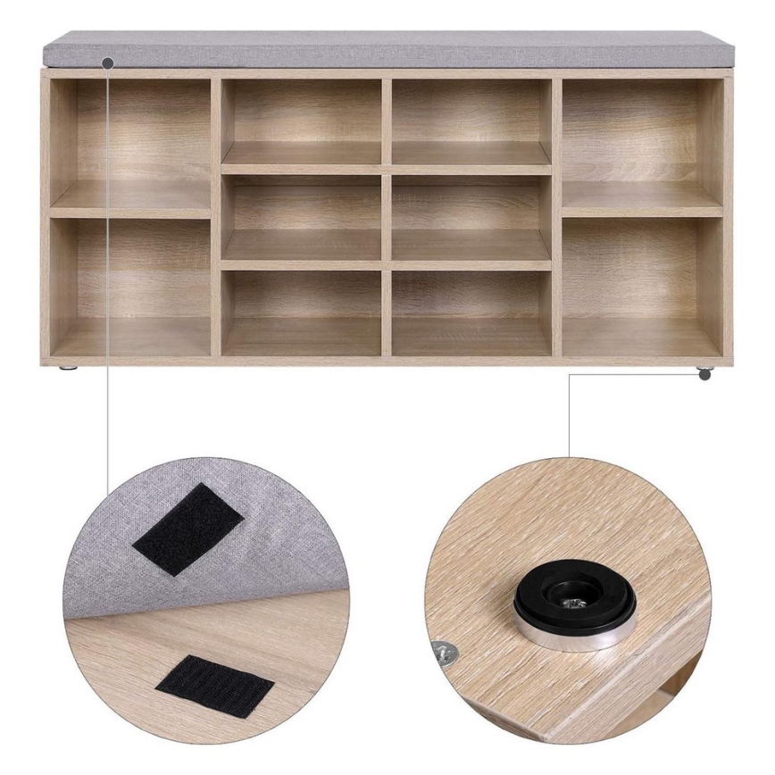 Szafka na buty VOREN brązowo-szara