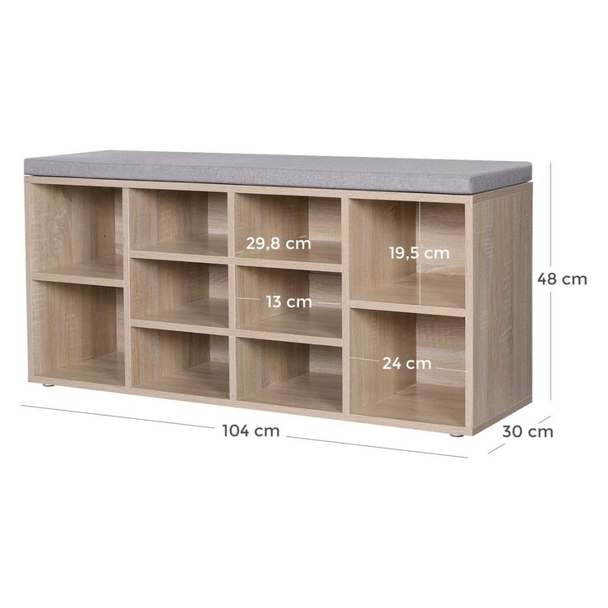 Szafka na buty VOREN brązowo-szara