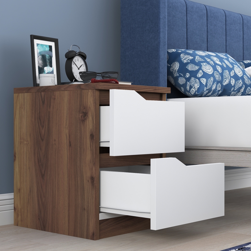 Szafka nocna 47x40 cm brązowa/biała