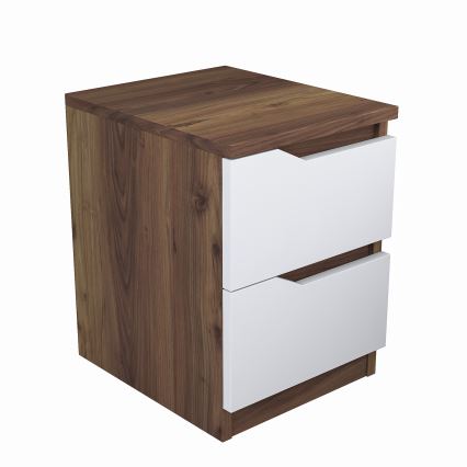 Szafka nocna 47x40 cm brązowa/biała