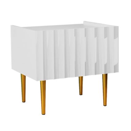 Szafka nocna ARCOS 46x50 cm biała/złota
