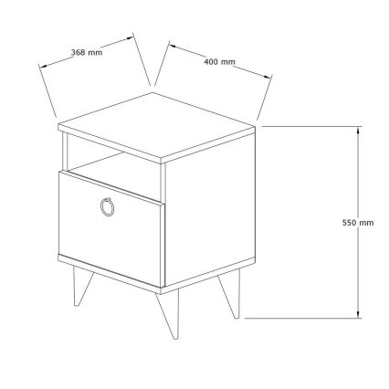 Szafka nocna BARLO 40x37 cm brązowa