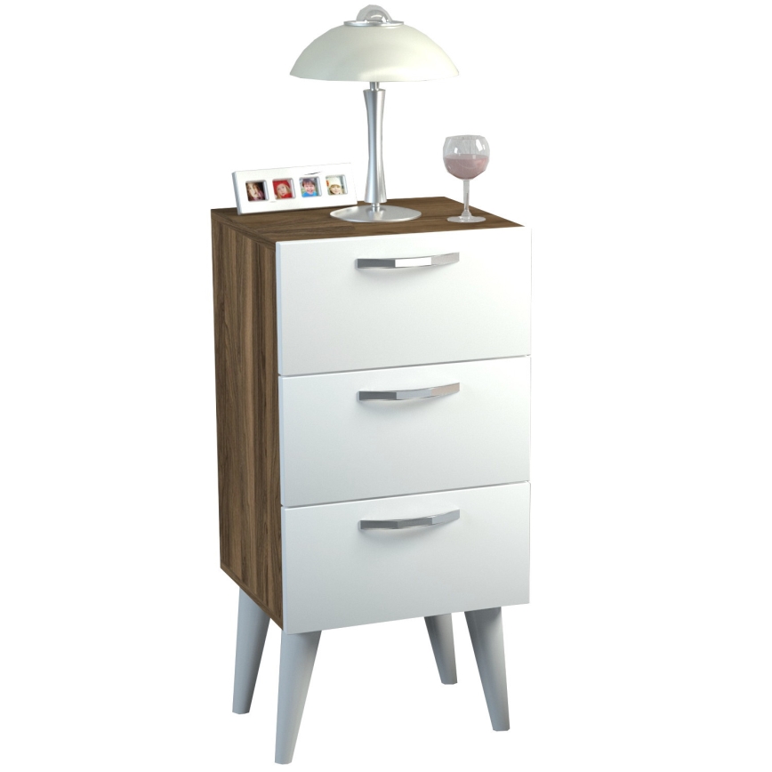 Szafka nocna BELLINI 80x40 cm brąz/biały