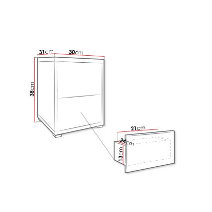 Szafka nocna GESITA 38x30 cm dąb Cremona