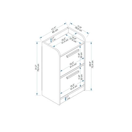 Szafka nocna LUSES 79,4x45 cm sosna atlantic/beżowa