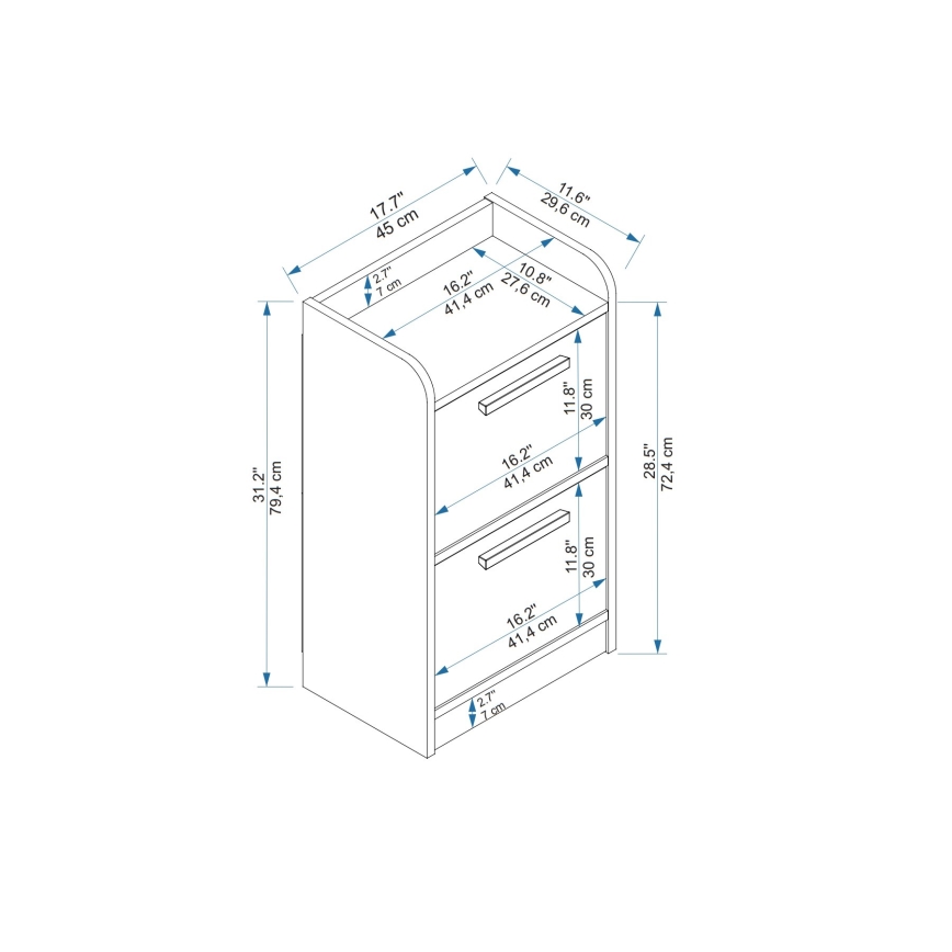 Szafka nocna LUSES 79,4x45 cm sosna atlantic/beżowa