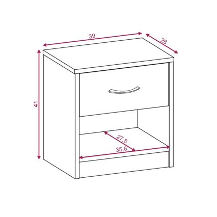 Szafka nocna NED biała