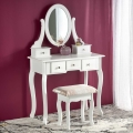 Szafka nocna SARA 80x130 cm + stool 45x37 cm biała
