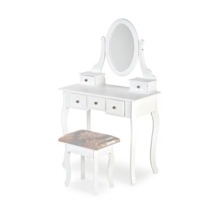 Szafka nocna SARA 80x130 cm + stool 45x37 cm biała