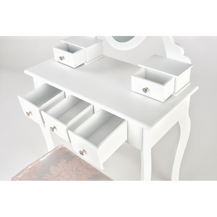 Szafka nocna SARA 80x130 cm + stool 45x37 cm biała
