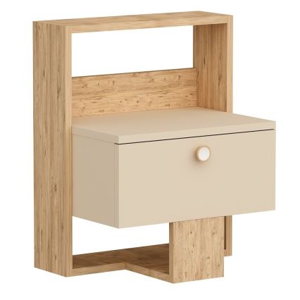 Szafka nocna SNEKER 60x48,6 cm beżowa/sosna atlantycka