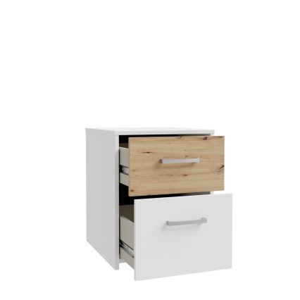 Szafka nocna URO dąb artisan/biała