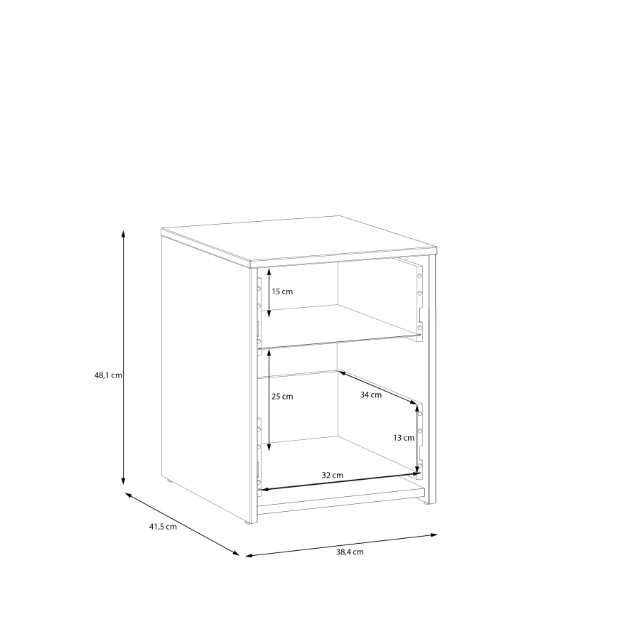 Szafka nocna URO dąb artisan/biała