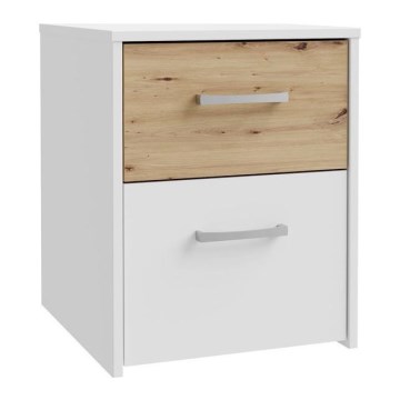 Szafka nocna URO dąb artisan/biały