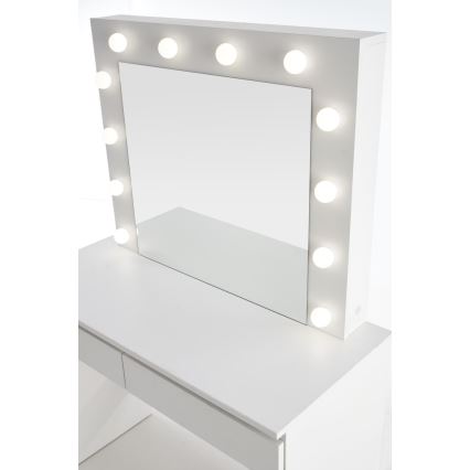 Szafka nocna z oświetleniem LED HOLLYWOOD 140x94 cm biała