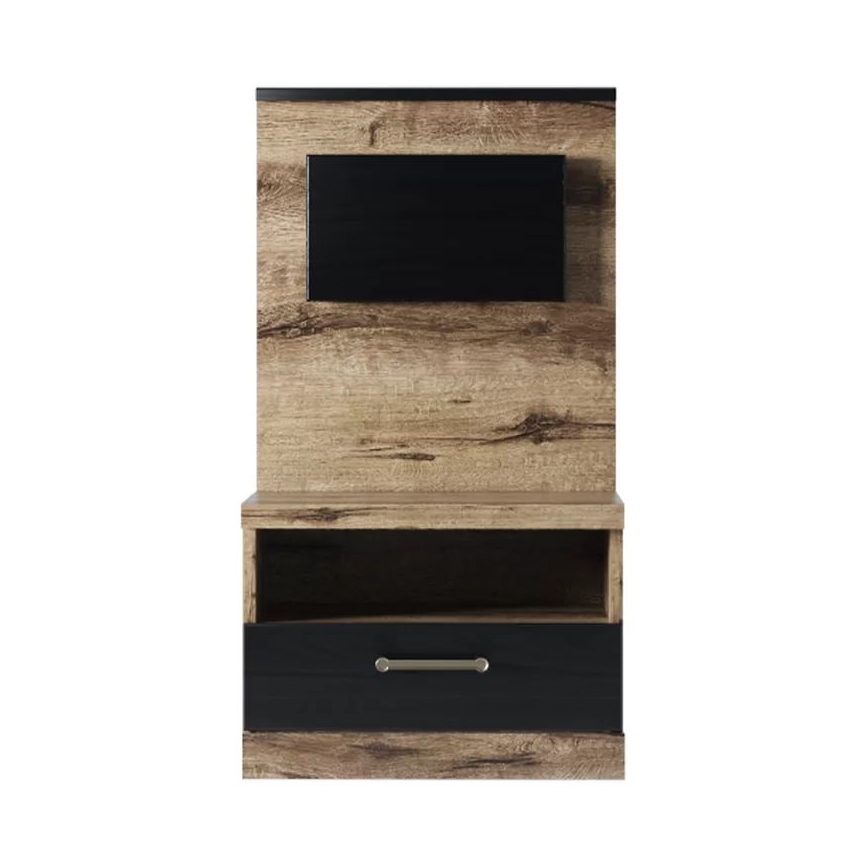 Szafka nocna z podświetleniem LED  LANDU 92,5x50 cm brązowa/czarna