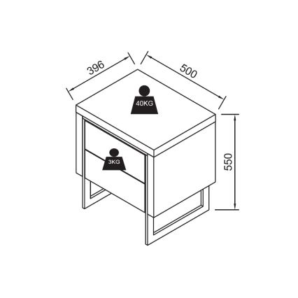 Szafka nocna ZARINE dąb