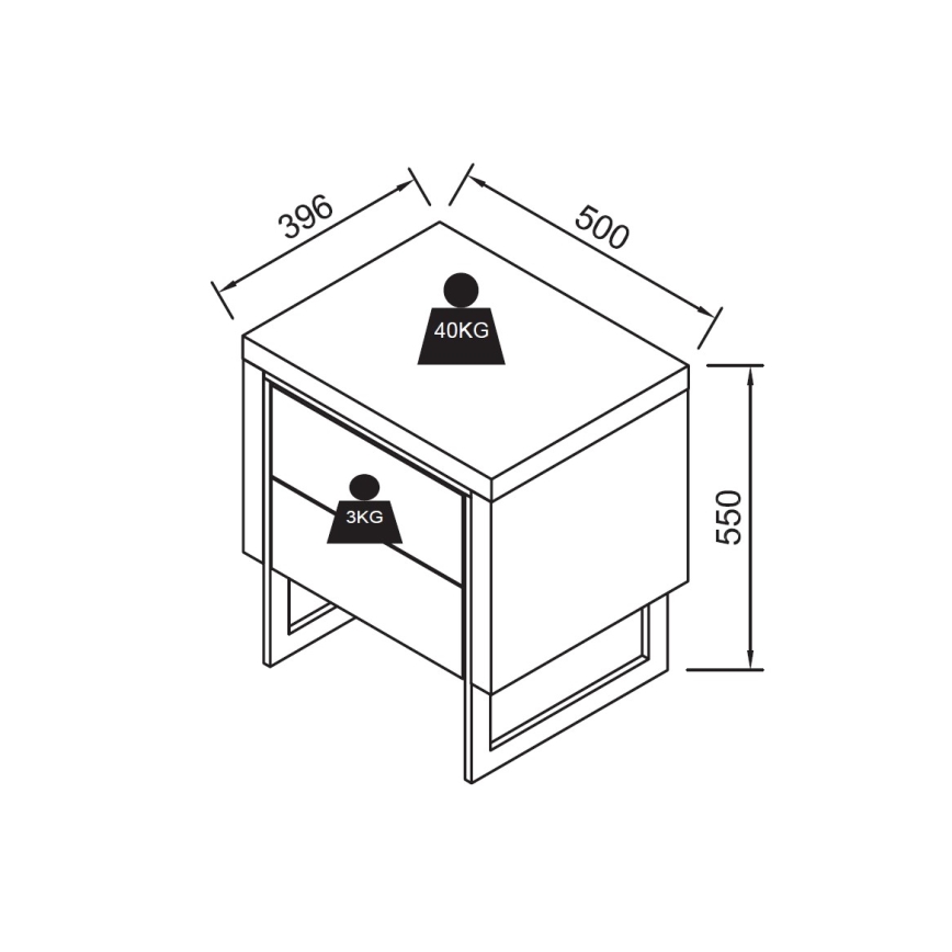 Szafka nocna ZARINE dąb