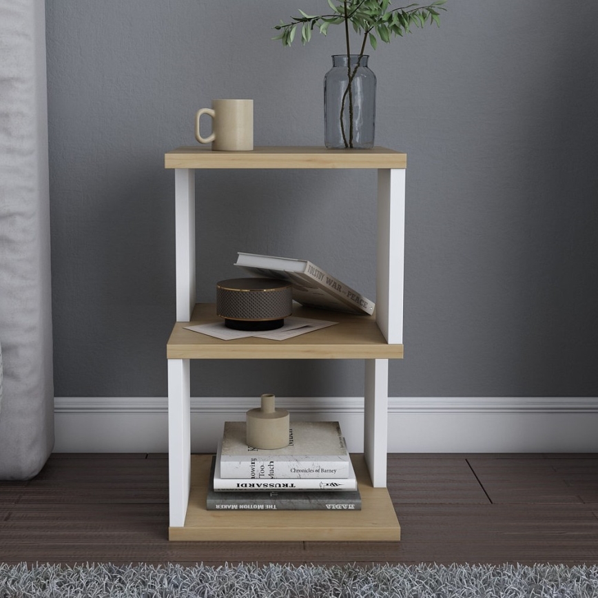 Szafka nocna ZUNA dąb/biały