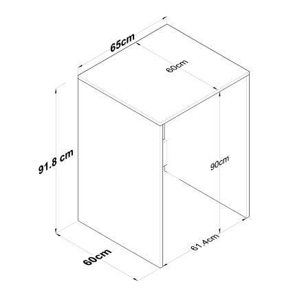 Szafka pod pralkę RANI 65x91,8 cm biała/brązowa